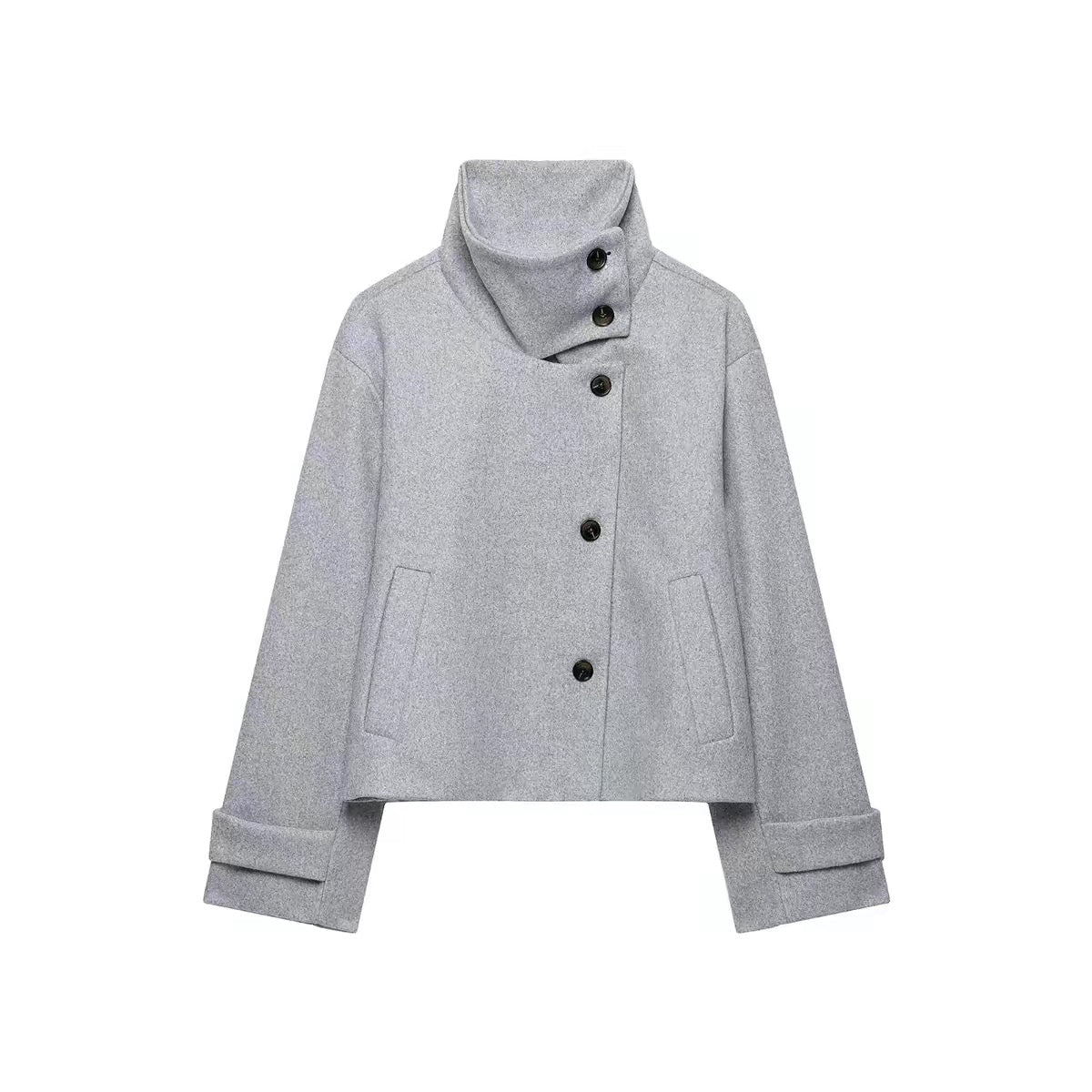 Nova Cropped Jacket with Stand Collar