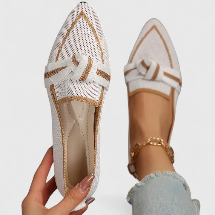 Marceline – Mocassins plats confort à nœud tressé