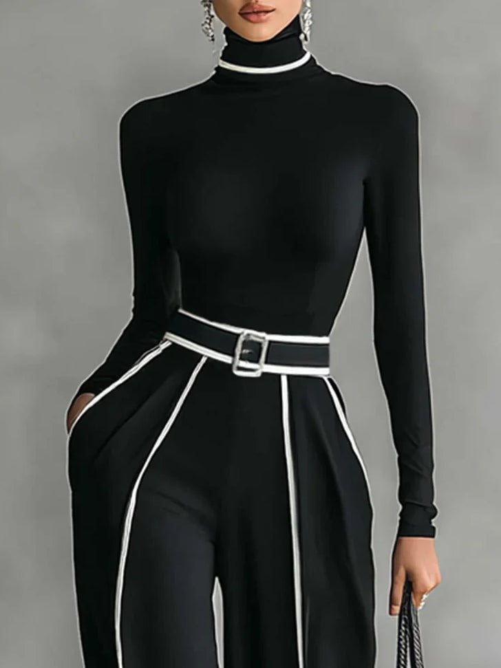 Emma | Elegante set met col en wijde broek
