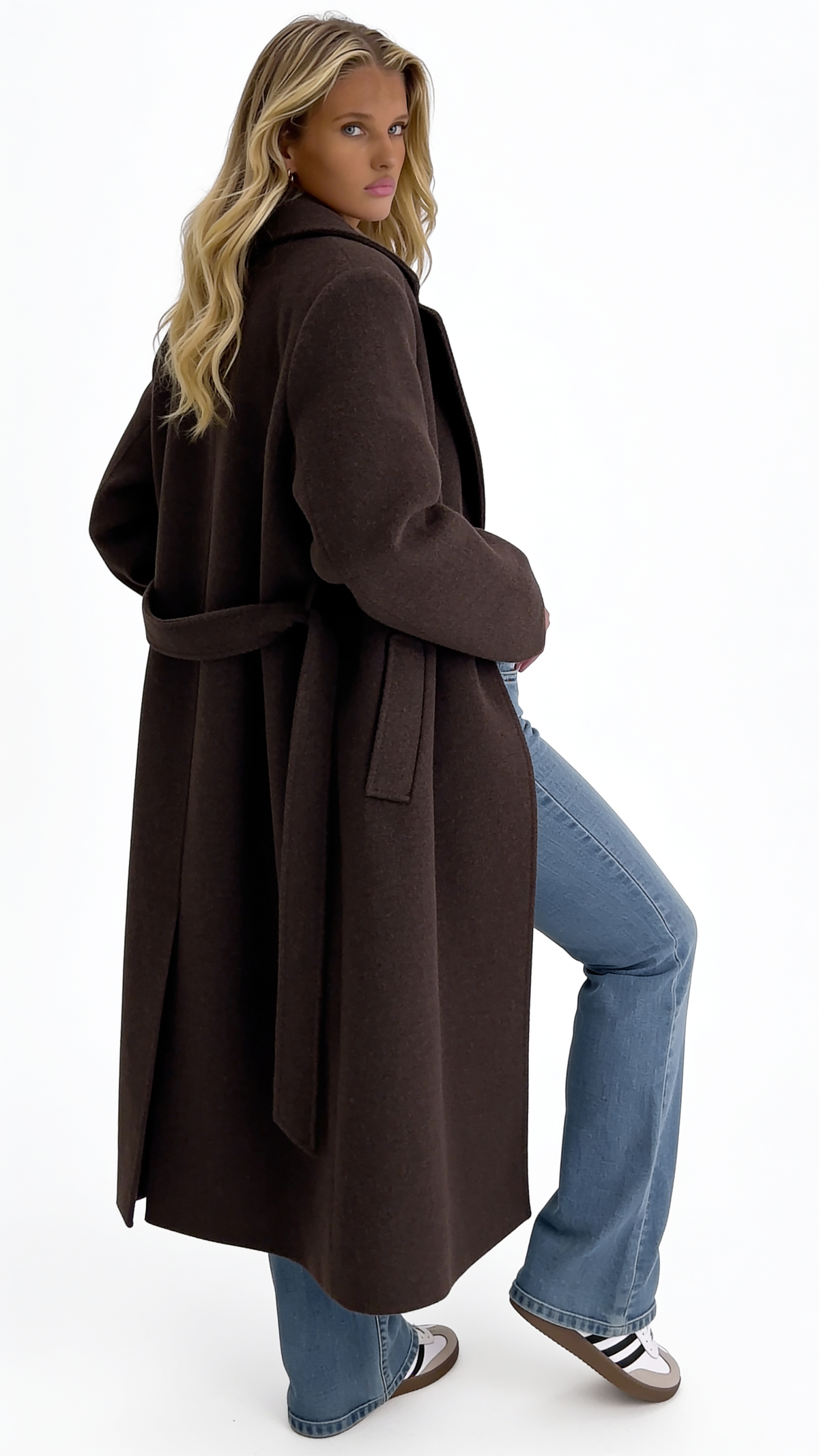 Oversized Wool Coat — Espresso Brown