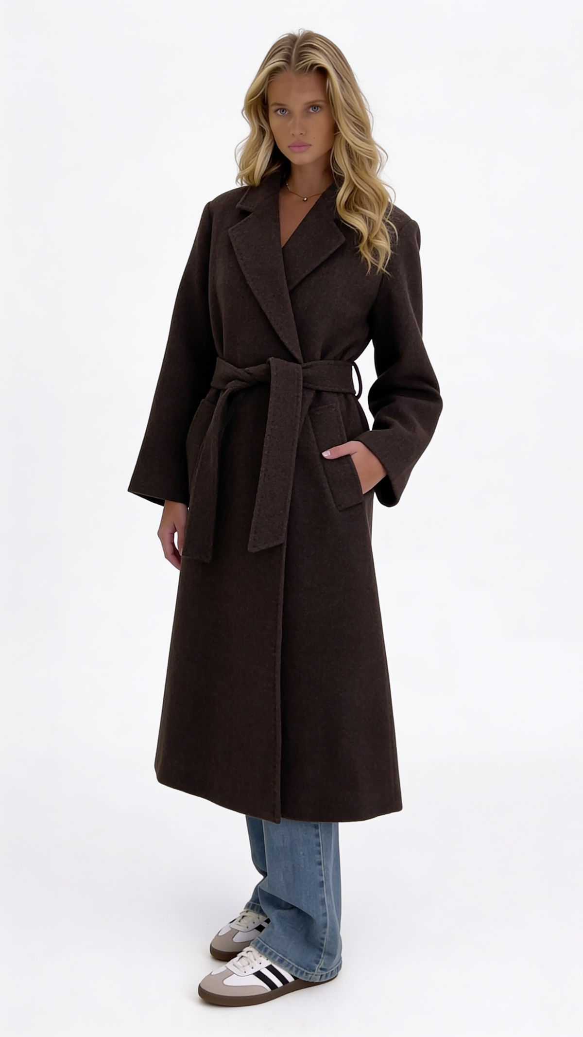 Oversized Wool Coat — Espresso Brown