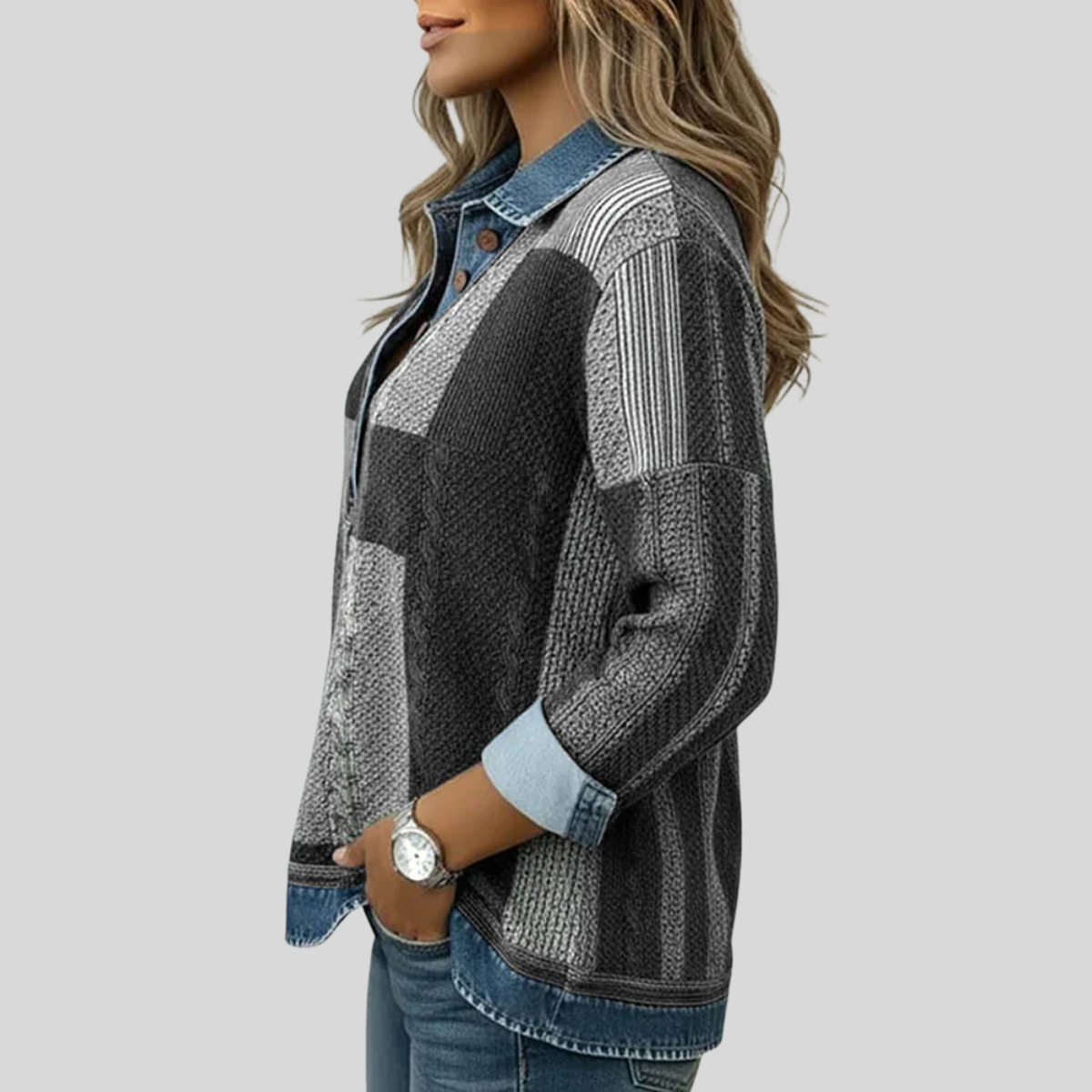 Meridell™ | Pull à imprimé color-block