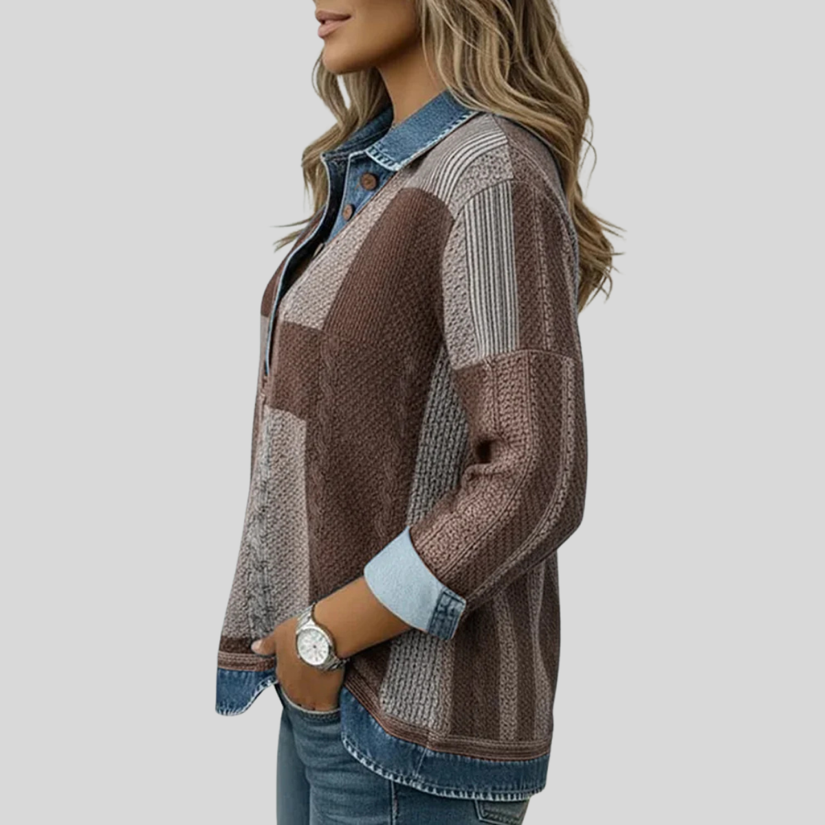 Meridell™ | Pull à imprimé color-block