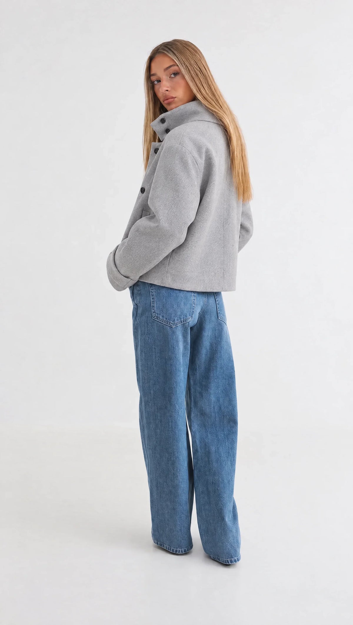 Nova Cropped Jacket with Stand Collar