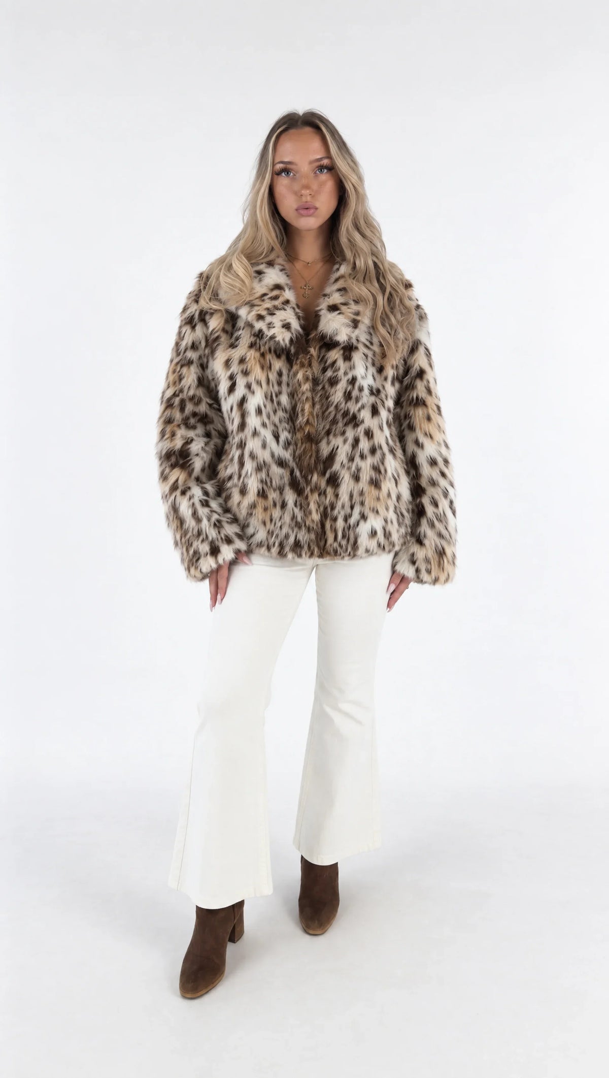 "Luna" Leopard Fur Jacket