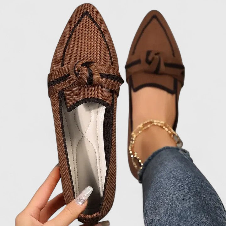 Marceline – Mocassins plats confort à nœud tressé