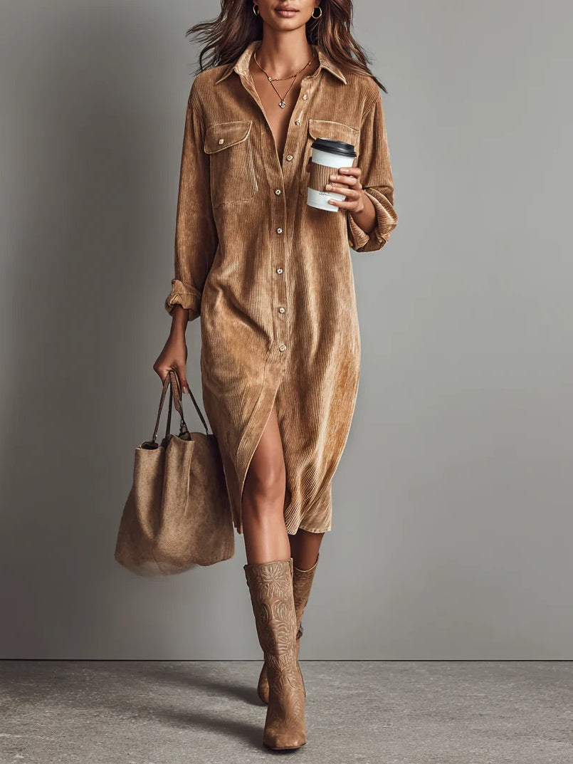 Estelle | Corduroy midi-jurk