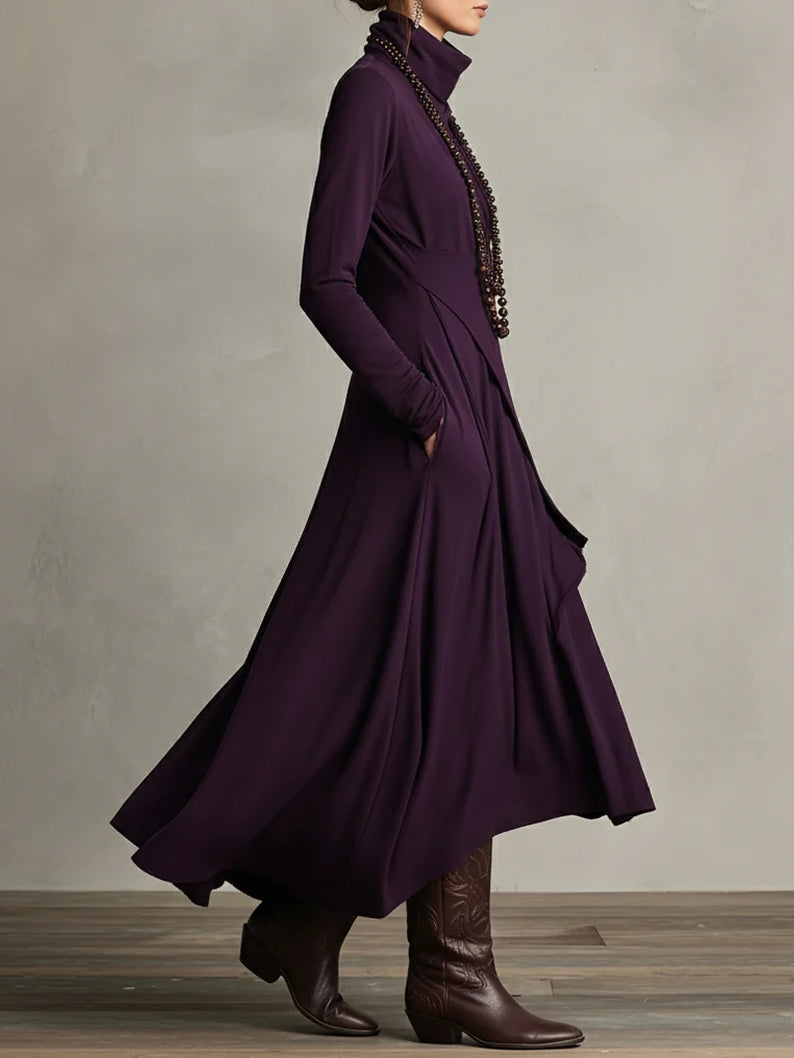 Arielle | Robe vintage asymétrique à col montant