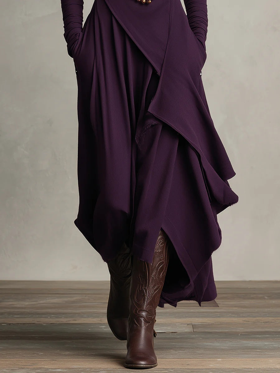 Arielle | Robe vintage asymétrique à col montant