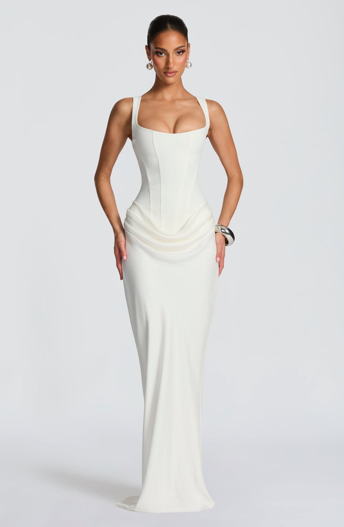 Éléonore | Robe longue à encolure carrée